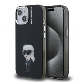 Juodas dėklas telefonui Apple Iphone 15 "Karl Lagerfeld IML Aquarelle Karl"
