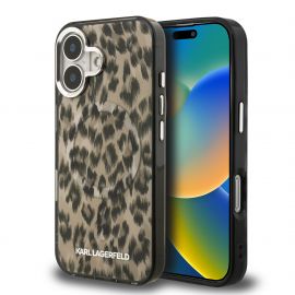 Rudas dėklas Karl Lagerfeld IML Leopard MagSafe telefonui Apple iPhone 16