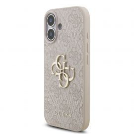 Rausvas dėklas telefonui Apple Iphone 17 "Guess PU 4G Metal Logo Strap"