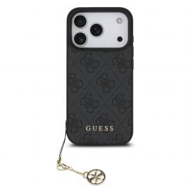 Pilkas originalus dėklas Guess 4G Charms telefonui Apple Iphone 17 Pro