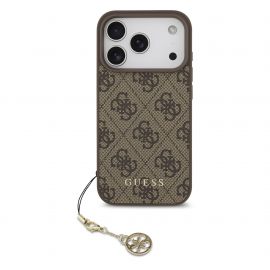 Rudas originalus dėklas Guess 4G Charms telefonui Apple Iphone 17 Pro