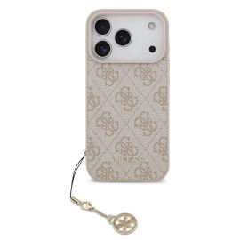 Rausvas originalus dėklas Guess 4G Charms telefonui Apple Iphone 17 Pro