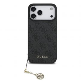 Pilkas originalus dėklas Guess 4G Charms telefonui Apple Iphone 17 Pro Max