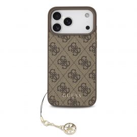 Rudas originalus dėklas Guess 4G Charms telefonui Apple Iphone 17 Pro Max