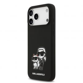 Juodas dėklas telefonui Apple iPhone 17 Pro Max "Karl Lagerfeld Liquid Silicone K&CH Sketch MagSafe"