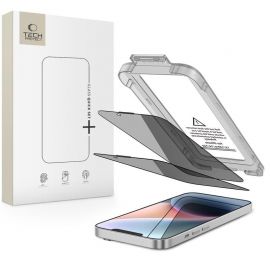 Juodas privatumo apsauginis stiklas telefonui Apple Iphone 13 / 13 Pro / 14 / 16E " Tech-Protect Quick Set Spy+2-Pack"