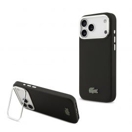 Juodas dėklas telefonui Apple Iphone 17 Pro Max "Lacoste Iconic Petit Pique Camera Stand MagSafe"