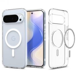 Skaidrus-baltas dėklas Google Pixel 10 / 10 Pro "Spigen Ultra Hybrid Mag Magsafe"
