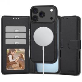 Juodas matinis atverčiamas dėklas Apple Iphone 17 Pro "Tech-Protect Wallet Magsafe"