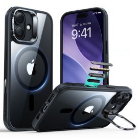Juodas-skaidrus dėklas Apple Iphone 17 "ESR CLASSIC HYBRID KICKSTAND MAGSAFE"