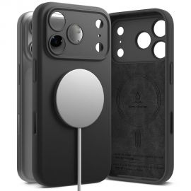 Juodas dėklas Apple Iphone 17 Pro Max "Ringke Silicone Magnetic Magsafe"