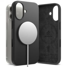 Juodas dėklas Apple Iphone 17 "Ringke Silicone Magnetic Magsafe"