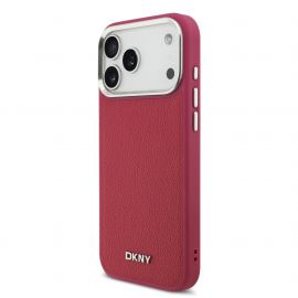 Rožinis dėklas Apple Iphone 17 Pro Max "DKNY PU Leather Metal Logo Wrist Chain MagSafe"