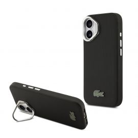 Juodas dėklas telefonui Apple Iphone 17 "Lacoste Iconic Petit Pique Camera Stand MagSafe"