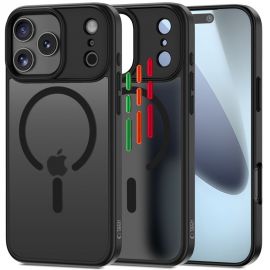 Juodas matinis dėklas telefonui Apple Iphone 17 Pro Max "Tech-Protect Magmat XT-4 Set Magsafe"