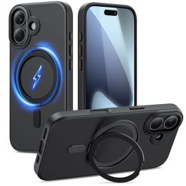 Juodas matinis dėklas Apple Iphone 17 "Tech-Protect Magring Magsafe"