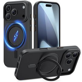 Juodas matinis dėklas Apple Iphone 17 Pro Max "Tech-Protect Magring Magsafe"