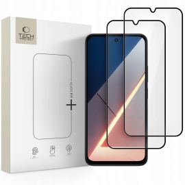 Juodas apsauginis ekrano stikliukas Xiaomi Poco M7 "TECH-PROTECT GLASS FIT+ 2-PACK"