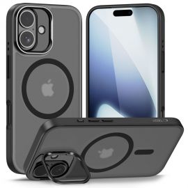 Juodas matinis dėklas Apple Iphone 17 "Tech-Protect Magstand Magsafe"
