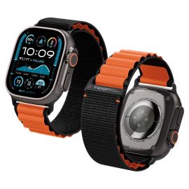 Juoda-oranžinė apyrankė Apple Watch 8 / 9 / 10 / 11 / SE / Ultra (44 / 45 / 46 / 49 MM) "SPIGEN WBF1 BAND"