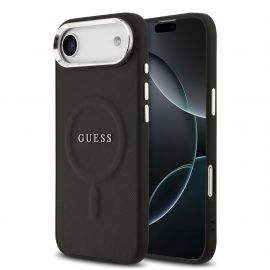 Juodas originalus dėklas Guess PU Saffiano MagSafe telefonui Apple Iphone Air
