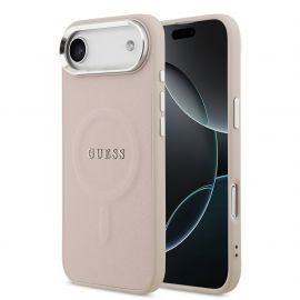 Rausvas originalus dėklas Guess PU Saffiano MagSafe telefonui Apple Iphone Air
