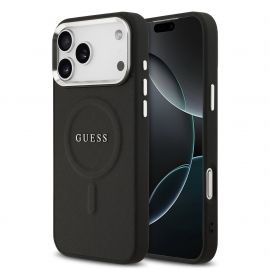 Juodas originalus dėklas Guess PU Saffiano MagSafe telefonui Apple Iphone 17 Pro Max