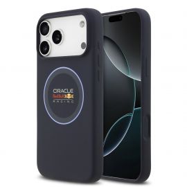 Tamsiai mėlynas dėklas Apple Iphone 17 Pro Max "Red Bull Silicone Blue Ring MagSafe"