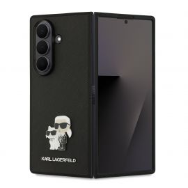 Juodas originalus dėklas Karl Lagerfeld PU Saffiano Karl and Choupette telefonui Samsung Galaxy Z Fold 7