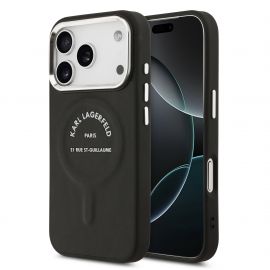 Juodas originalus dėklas Karl Lagerfeld PU RSG Logo MagSafe telefonui Apple Iphone 17 Pro Max