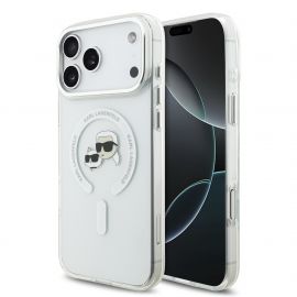 Skaidrus dėklas telefonui Apple Iphone 17 Pro Max "Karl Lagerfeld IML K&CH Heads Metal Frame MagSafe"