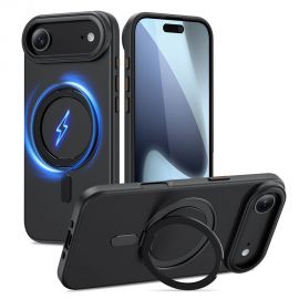 Juodas matinis dėklas Apple Iphone Air "Tech-Protect Magring Magsafe"