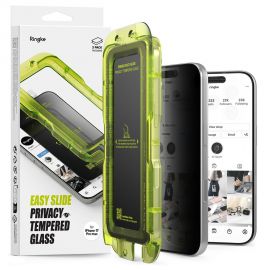 Juodas privatumo apsauginis ekrano stikliukas Apple Iphone 17 Pro "Ringke Easy Slide 2-Pack"