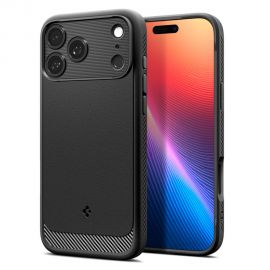 Juodas matinis dėklas Apple Iphone 17 Pro Max "Spigen Rugged Armor MagSafe"