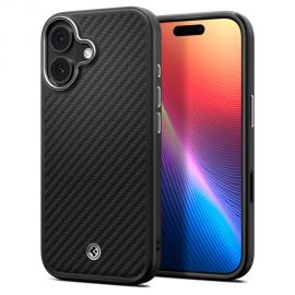 Juodas-sidabrinis dėklas Apple Iphone 17 "Spigen Enzo Aramid "T" Mag"