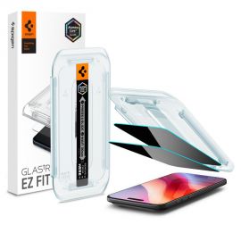 Juodas privatumo apsauginis ekrano stikliukas Apple Iphone Air "Spigen Glass Tr Ez Fit Privacy" 2vnt