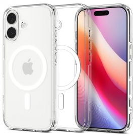 Skaidrus baltas dėklas Apple Iphone 17 "Spigen Ultra Hybrid Mag Magsafe"