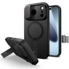 Juodas dėklas Apple Iphone 17 Pro Max "Tech-Protect Kevlar Aura Magsafe"