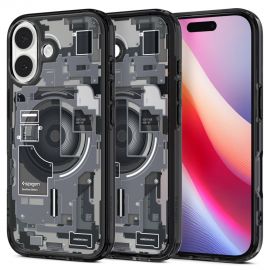 Juodas zero one dėklas Apple Iphone 17 "Spigen Ultra Hybrid Mag Magsafe"