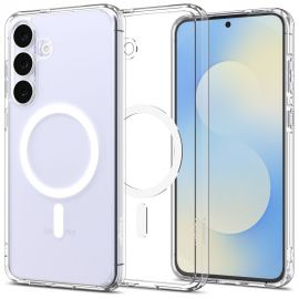 Skaidrus-baltas dėklas Samsung Galaxy S25 FE "Spigen Ultra Hybrid Mag Magsafe"