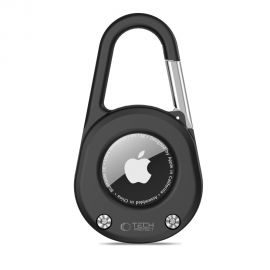 Juodas dėklas Apple Airtag 1 / 2 "TECH-PROTECT SLIDELOCK CARABINER KEYCHAIN"