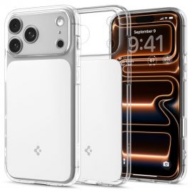 Skaidrus glossy dėklas telefonui Apple Iphone 17 Pro "Spigen Ultra Hybrid T Mag Magsafe"