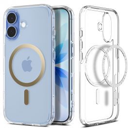 Skaidrus-auksinis dėklas Apple Iphone 17 "Spigen Ultra Hybrid Mag Magsafe"