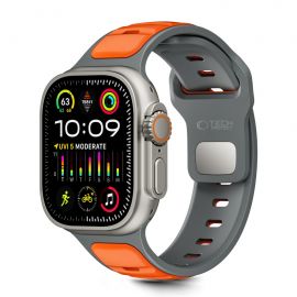 Pilka-oranžinė apyrankė Apple Watch 8 / 9 / 10 / 11 / SE / ULTRA (44 / 45 / 46 / 49 MM) "Tech-Protect Iconband Line"