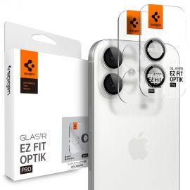 Sidabrinis apsauginis stiklas galiniai kamerai Apple Iphone 16 / 16 Plus / 17 Spigen Optik Ez Fit 2-Pack"