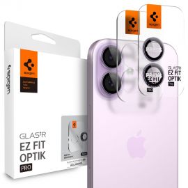 Purpurinis apsauginis stiklas galiniai kamerai Apple Iphone 16 / 16 Plus / 17 Spigen Optik Ez Fit 2-Pack"