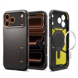 Pilkas dėklas Apple Iphone 17 Pro Max "Spigen Tough Armor T Magsafe"