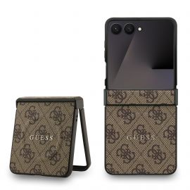 Rudas dėklas Guess PU Leather 4G Colored Ring MagSafe telefonui Samsung Galaxy Z Flip 7