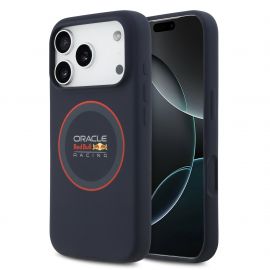 Tamsiai mėlynas dėklas Apple Iphone 17 Pro "Red Bull Silicone Red Ring MagSafe"