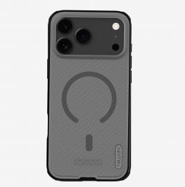Skaidrus-juodas dėklas Nillkin Super Frosted PRO Magnetic telefonui Apple iPhone 17 Pro Max